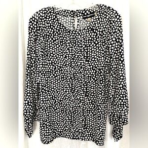Karl Lagerfeld Polka Dot 3/4 Length Sleeve Womens Blouse